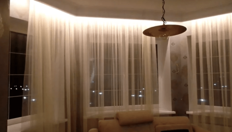 Как установить светодиодную ленту на карнизе для штор