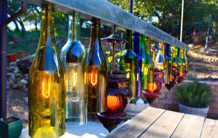 7 идей для изготовления светильников из бутылок