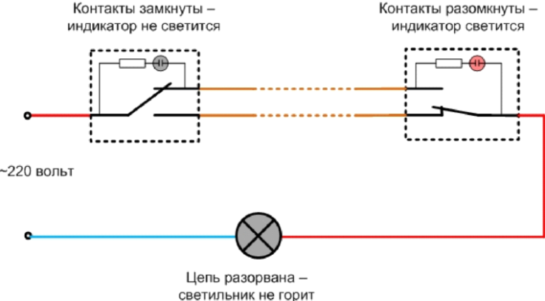 Схема электрочайника с подсветкой подключения